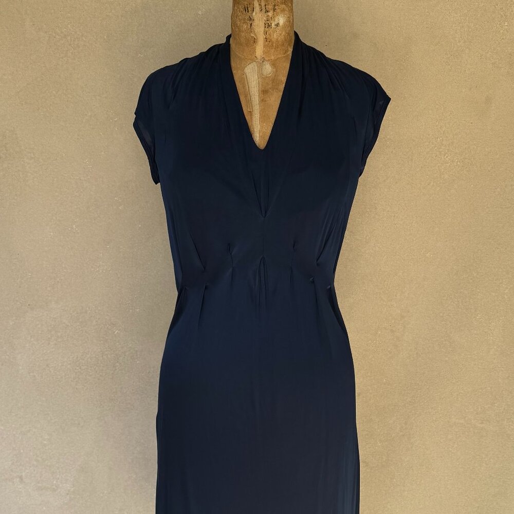 Donna Karan Navy Viscose Dress - Size P